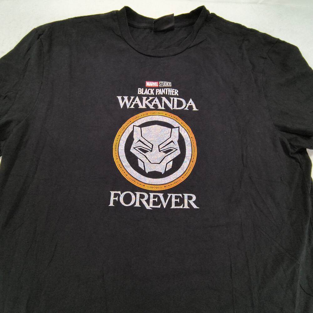 Marvel Black Panther Casual Graphic Short Sleeve Shirt Mens Size XL Black